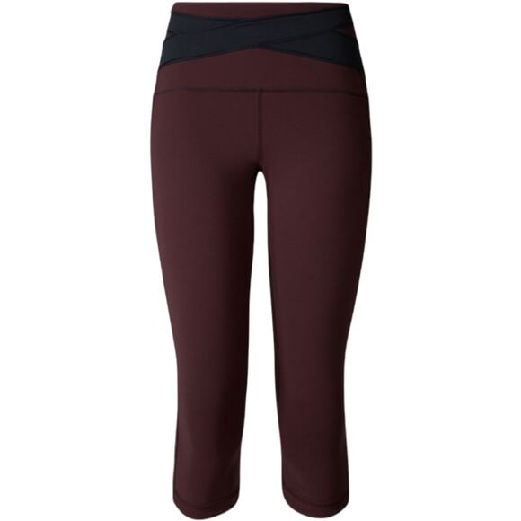 Lululemon Kris Cross Crop (Full-On Luxtreme) Bordeaux Drama / Black EUC Size 6 - Picture 1 of 11
